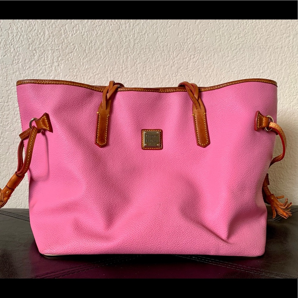 Pink Pebbled Leather Dooney & Burke Tote Bag